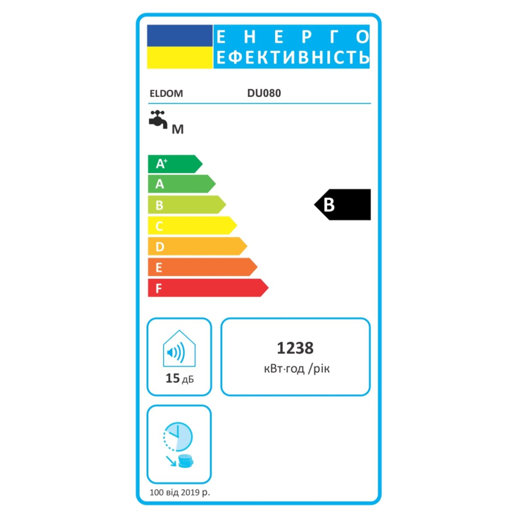 Водонагреватель Eldom GALANT 80 2100+1200 W DU080W-W ELDOM