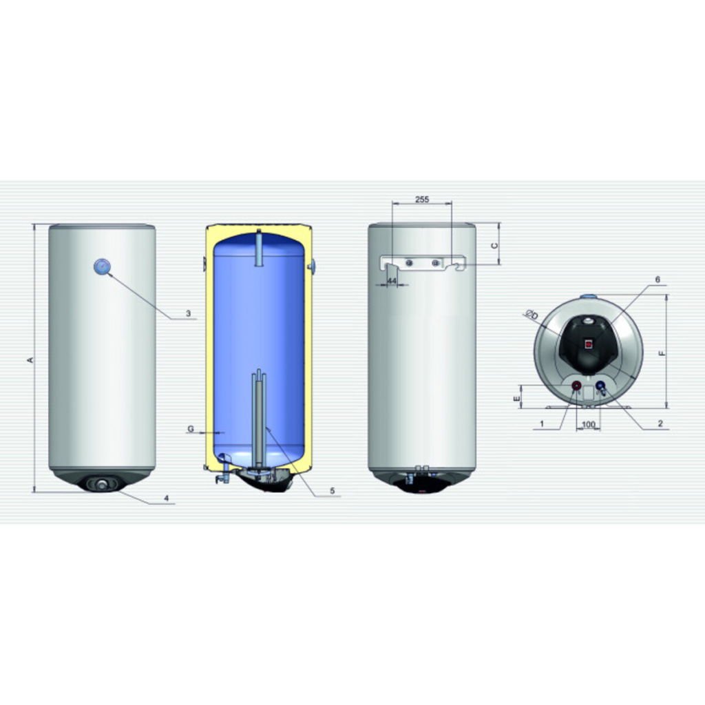 Водонагреватель Eldom Eureka 150 2x1.0 kW WV15046D