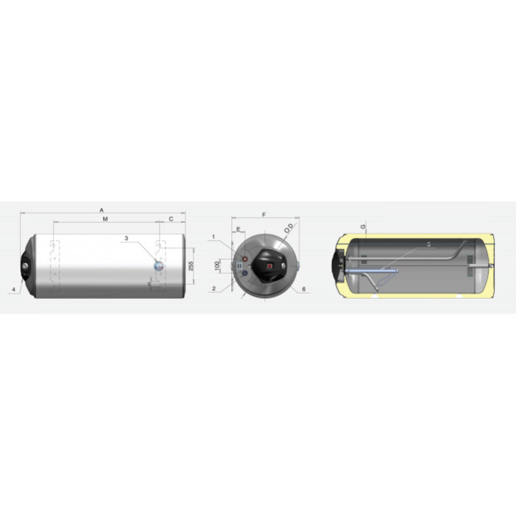 Водонагреватель Eldom Eureka 200 2x1.0 kW 72281D