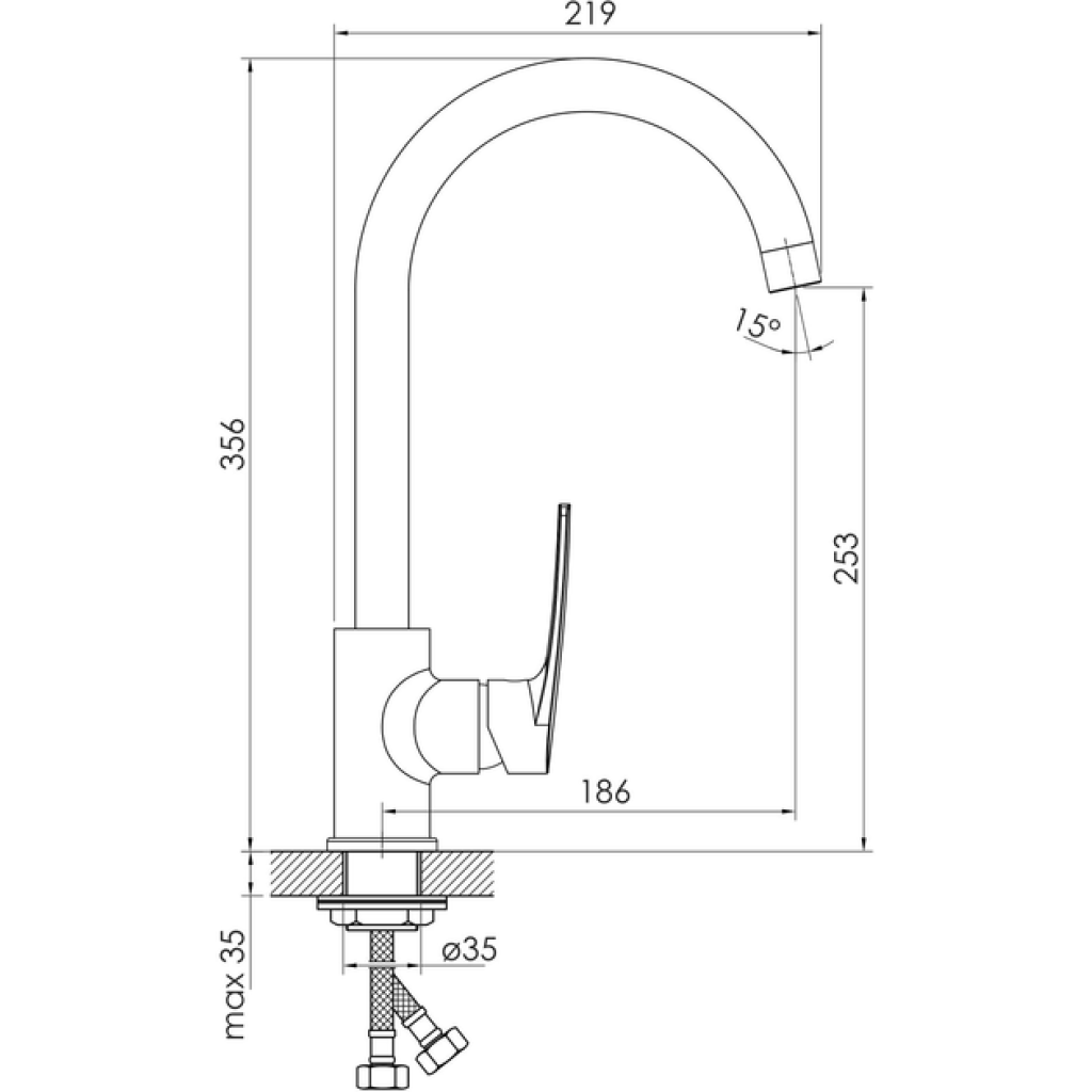 Смеситель кухонный IMPRESE KAMPA 55285
