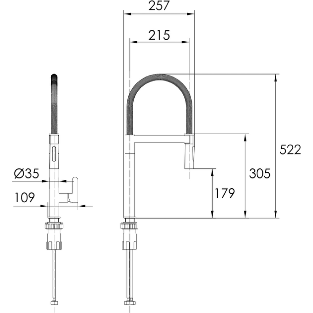 Смеситель-кран кухонный IMPRESE PIVOT SS F03408501SB