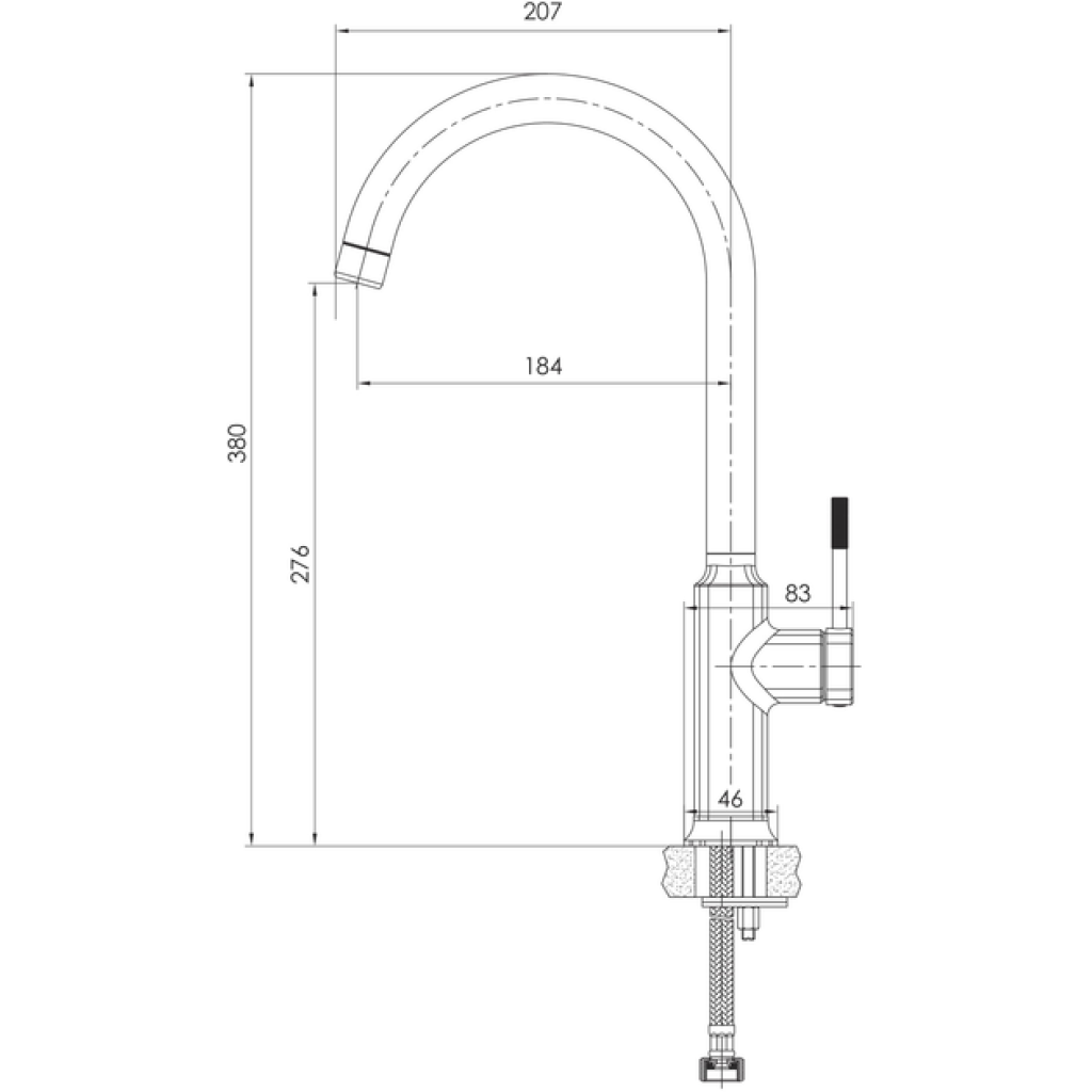 Смеситель-кран кухонный IMPRESE BRENTA ZMK071901150