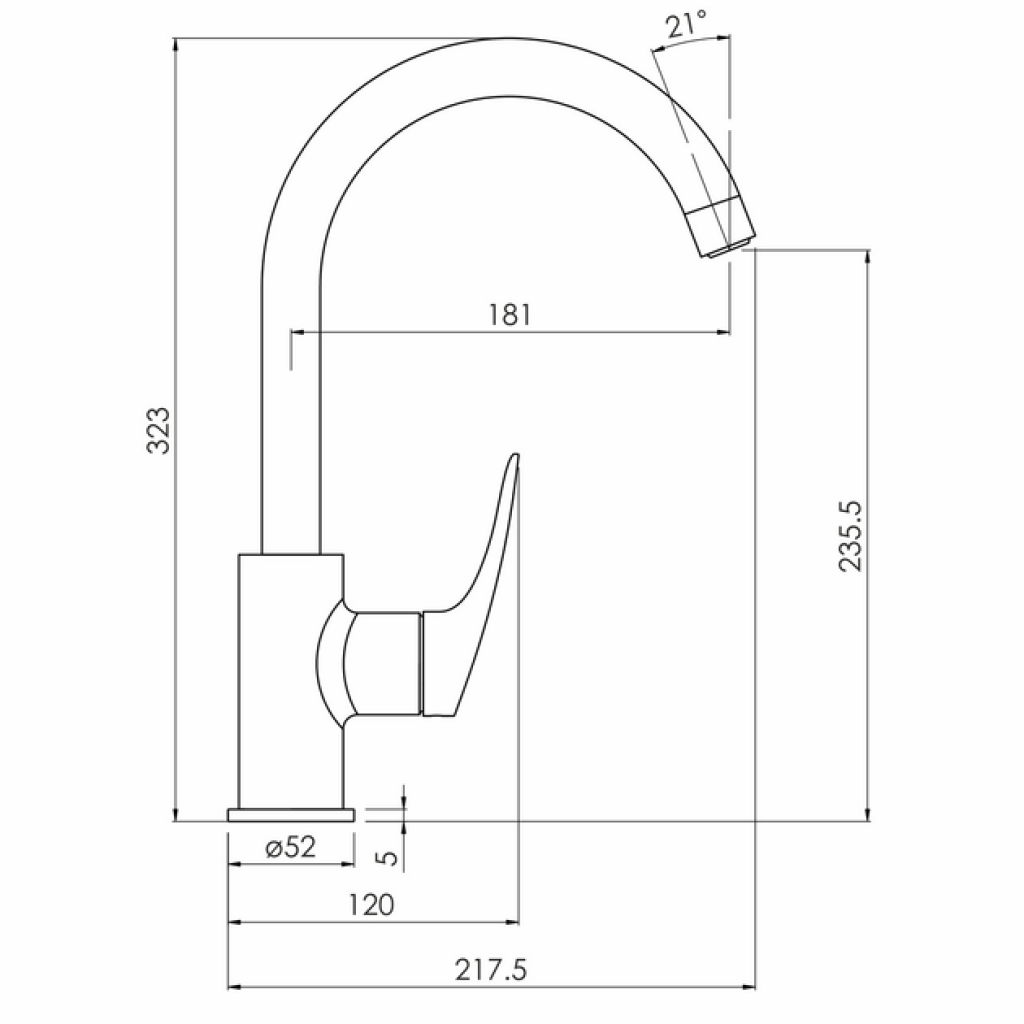 Смеситель для кухни IMPRESE PERLA F03408001CA
