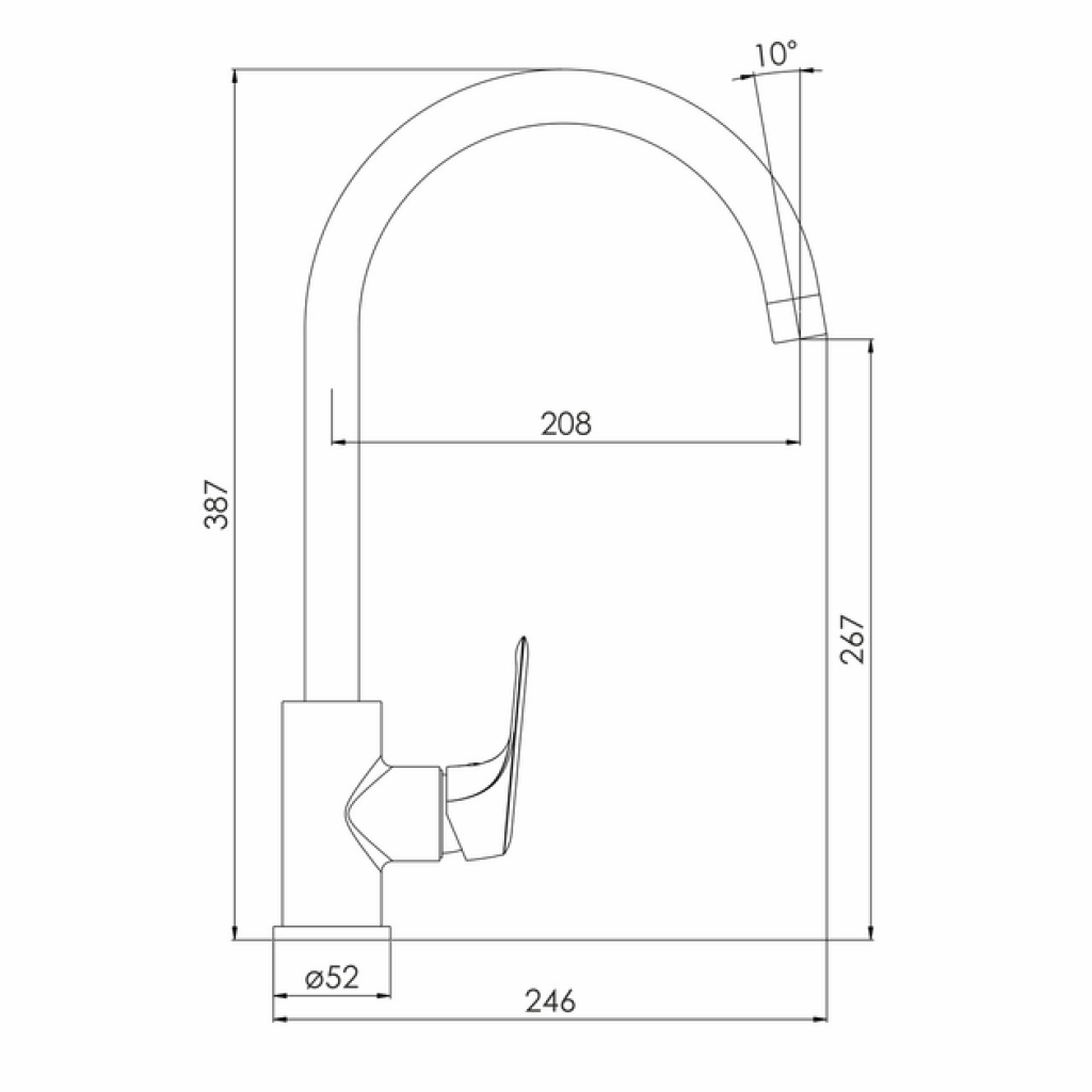 Смеситель для кухни IMPRESE ORLIK F03409401CA