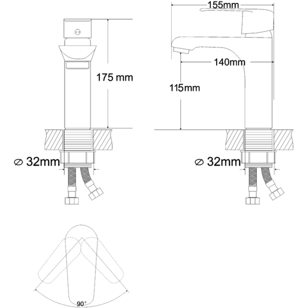 Смеситель-кран для раковины RJ Fly RBZ084-1W