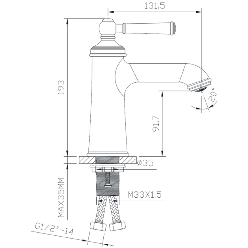 Смеситель-кран для раковины IMPRESE Hydrant ZMK031806010